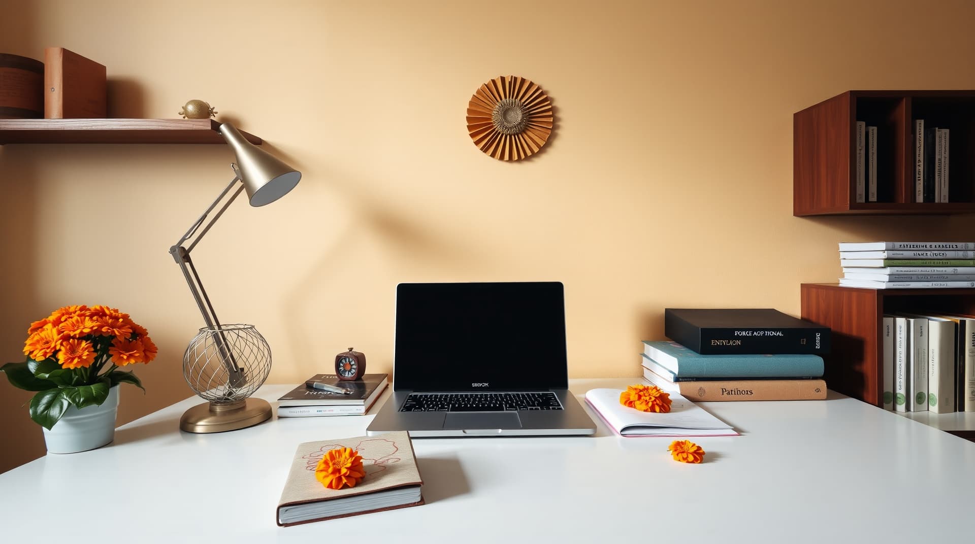 Modern Indian-themed workspace